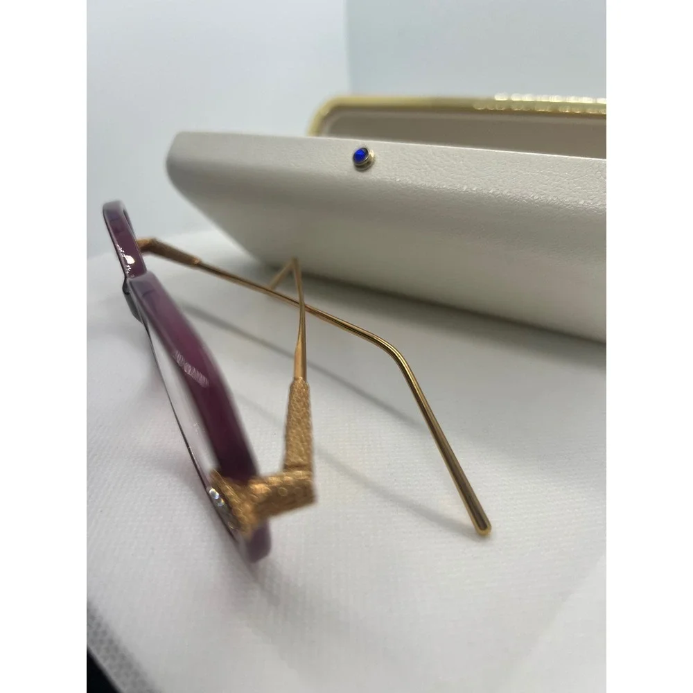 Boucheron BC00330 Paris Eyeglasses Frames‎ Burgundy Gold Embellished Designer